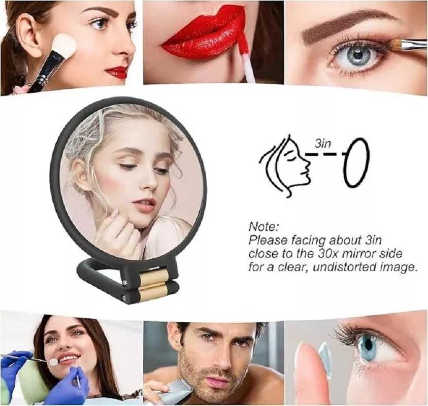 10/15/20/30x Magnifying Mirror Travel Hand Mirrors With Handle - Double Side Handheld MirrorsT251213