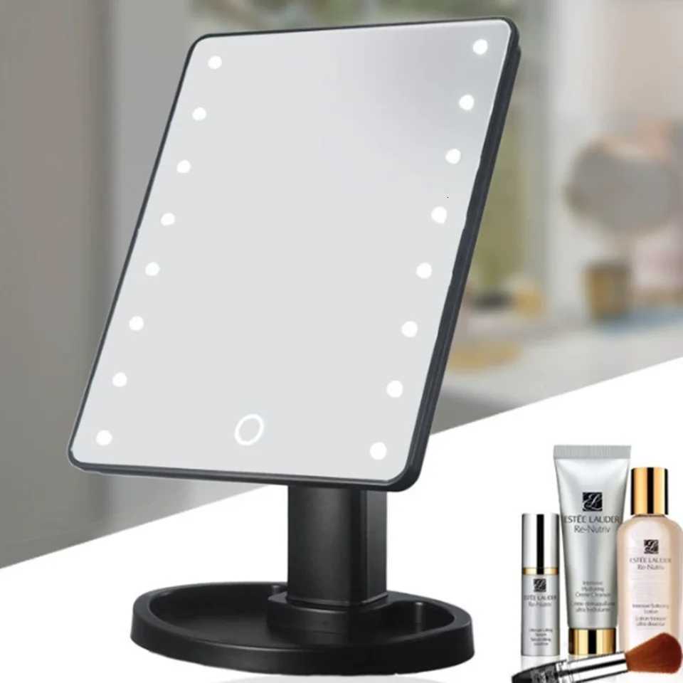 LED desktop luminous lamp cosmetic mirror desktop 360-degree rotary storage touch-sensitive cosmetic mirrorT251213