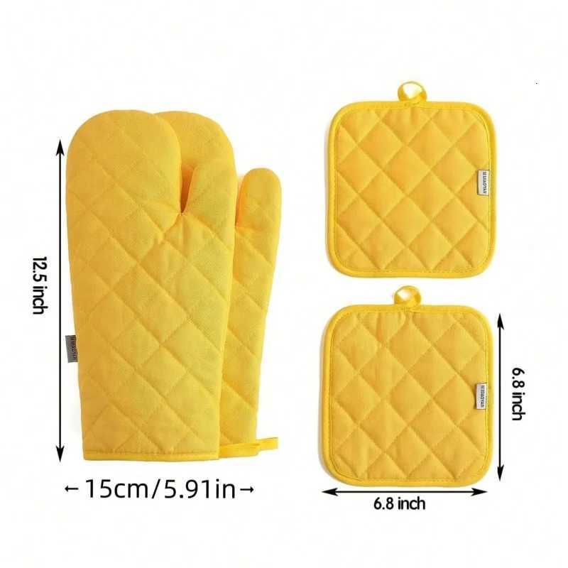 4-piece set of oven gloves with high heat resistance thick kitchen extension oven gloves for kitchen baking H251212