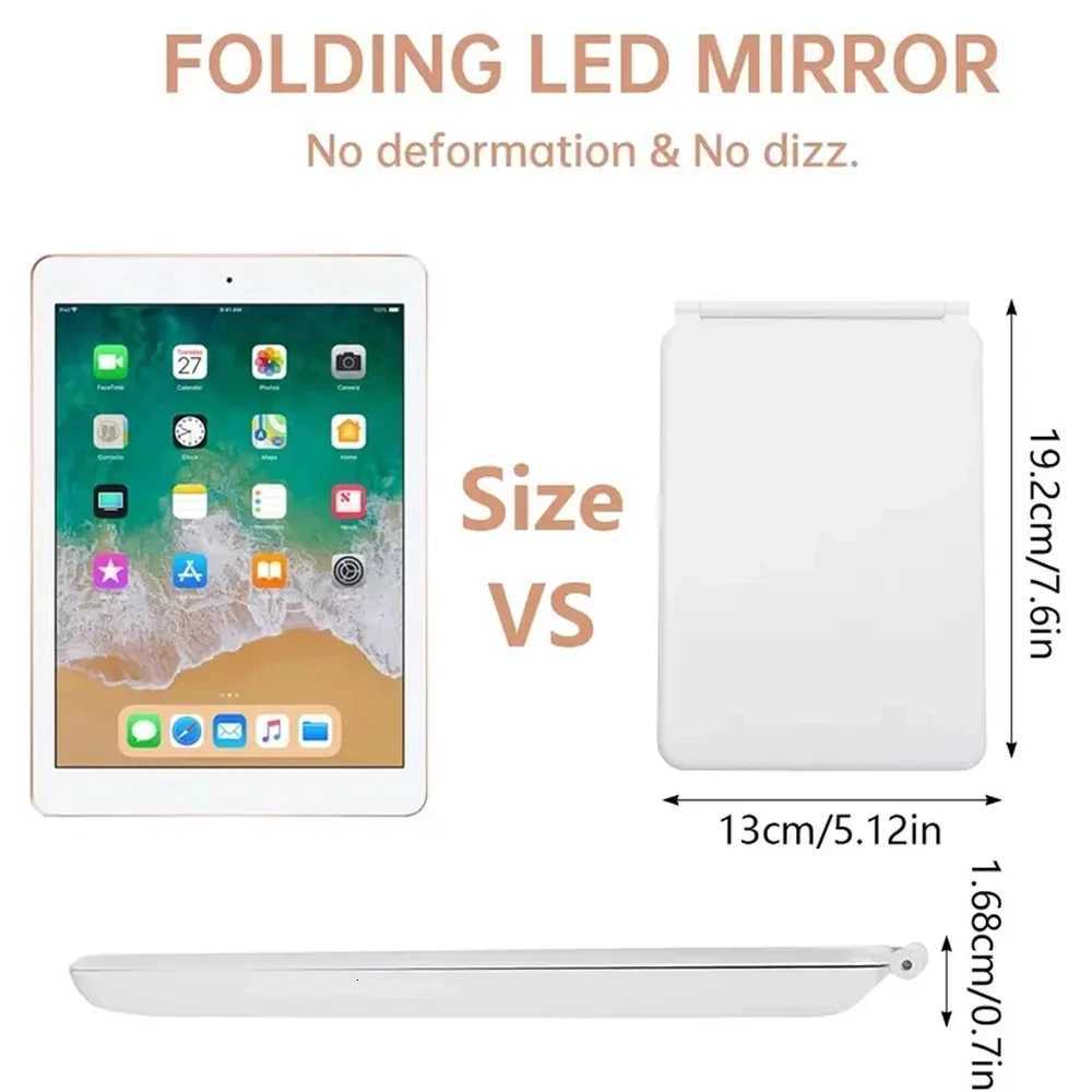 Makeup Mirror with 10X 3 Color Lights Magnifying 72 LED Lights Vanity Mirror Travel Mirror Compact Cosmetic Foldable MirrorT251213