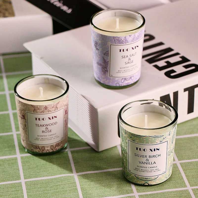 Aromatherapy Premium Gift Box Scented Candles Glass Handmade Soy Wax Smokeless For Home Decoration Candle Valentines Day H251213 W260303