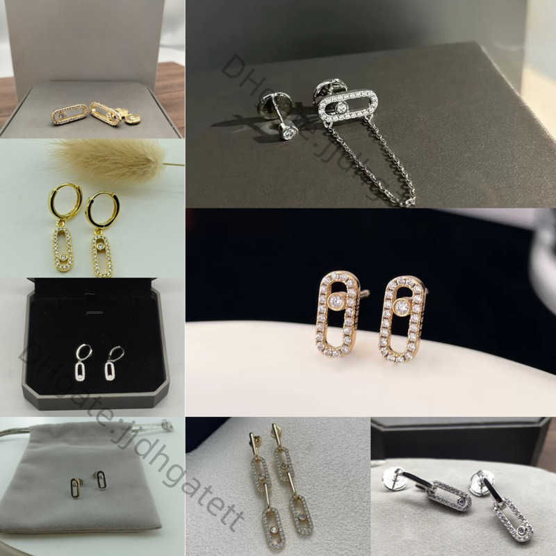 earrings designer jewelry 18k Gold Plated woman earring 925 Sterling Silver luxury Sliding bijoux free fashion shipping Hook Earrings Wedding Birthday Gifts