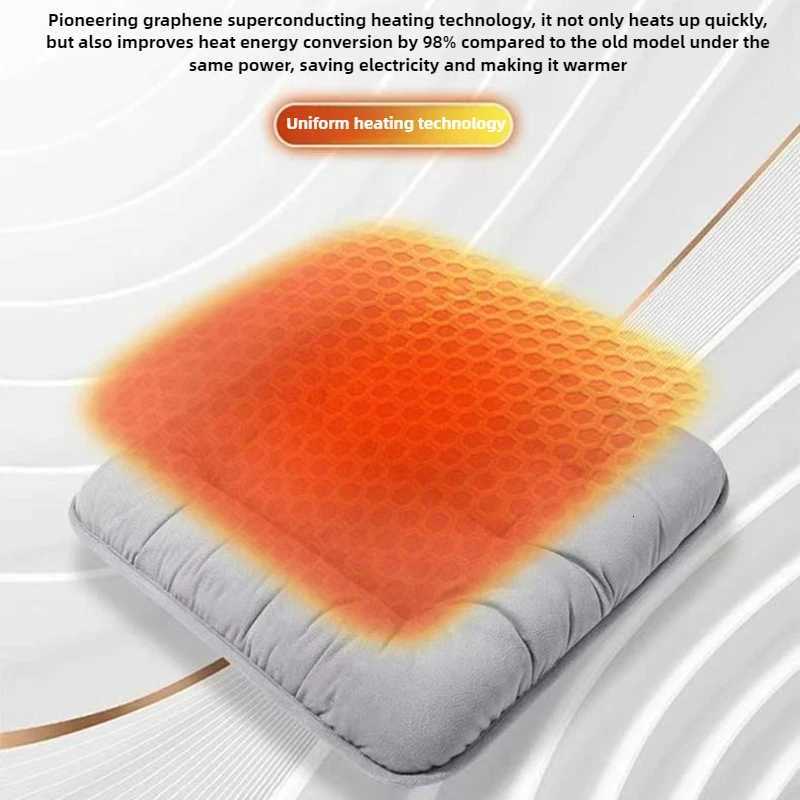 Car Heated Seat Cushion Winter Plush Seat Cushion Quick-Heating For Car Home 12V USB Electric Heating Single Pad Y251212