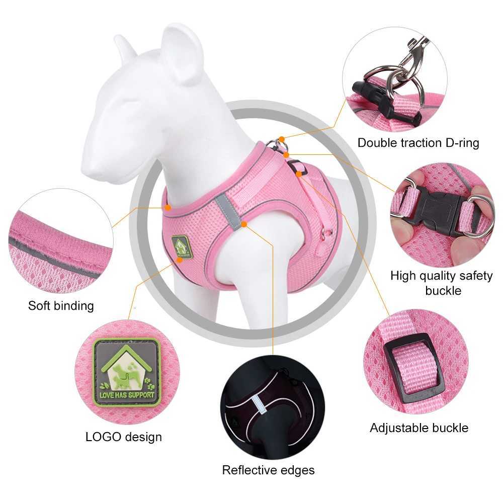 Cat Harness Vest Puppy Dog Walking Collar corgi Adjustable Mesh Dog Harness Suitable for Small and Medium Pets Accessories M251213