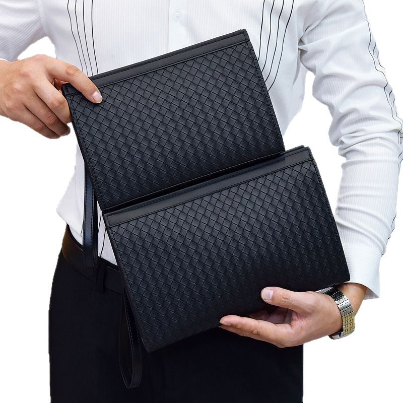 Luxury Brand Designer Bag Men's Clutch Bag Woven Texture Handbag Men's Wallet Large Capacity Business Casual Clutch Envelope Bag Document Ba