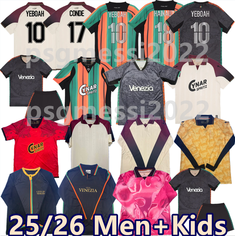 Venice 25 26 Venezia FC YEBOAH Soccer Jerseys Long Sleeve Breathable Anti - Pilling Polyester ZAMPANO ORISTANIO NICOLUSSI C. POHJANPALO Uniforms Men Kits Football