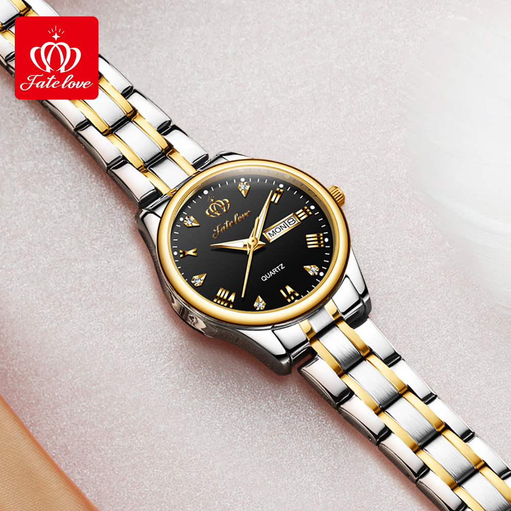 Designer Luxury Watch Brand Watch Weekly Calendar Simple Fashion Moissanite Inlaid Quartz Watch Waterproof Women's Watch Fashion High Quality