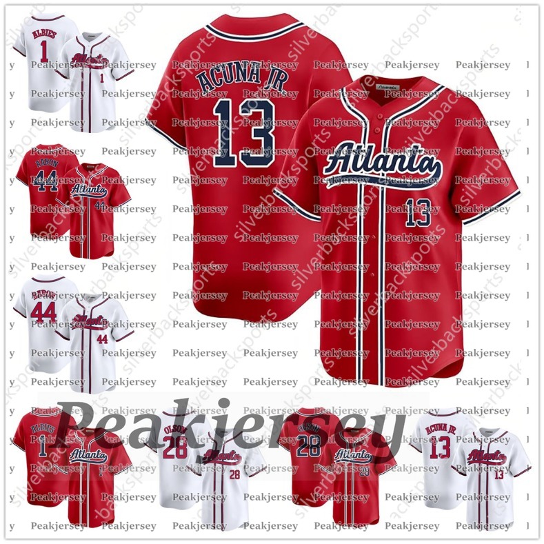 2024 Mens/Womens/Youth Jersey Austin 27Riley Hank 44Aaron Matt Oson 28 Ronald 13 Acuna Jr any name number