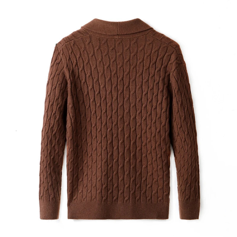 Highquality Vneck mens cardigan stretchable warm solid color sweater versatile knitwear for daily wear 251211 - view 3