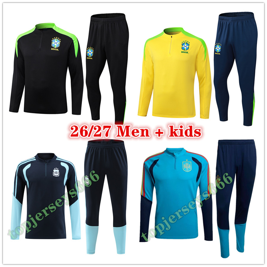 2026 2027 soccer tracksuit Brasils training suit Men and kids 25 26 27 brazilS football tracksuit jogging kits Survetement Foot chandal futbol tuta