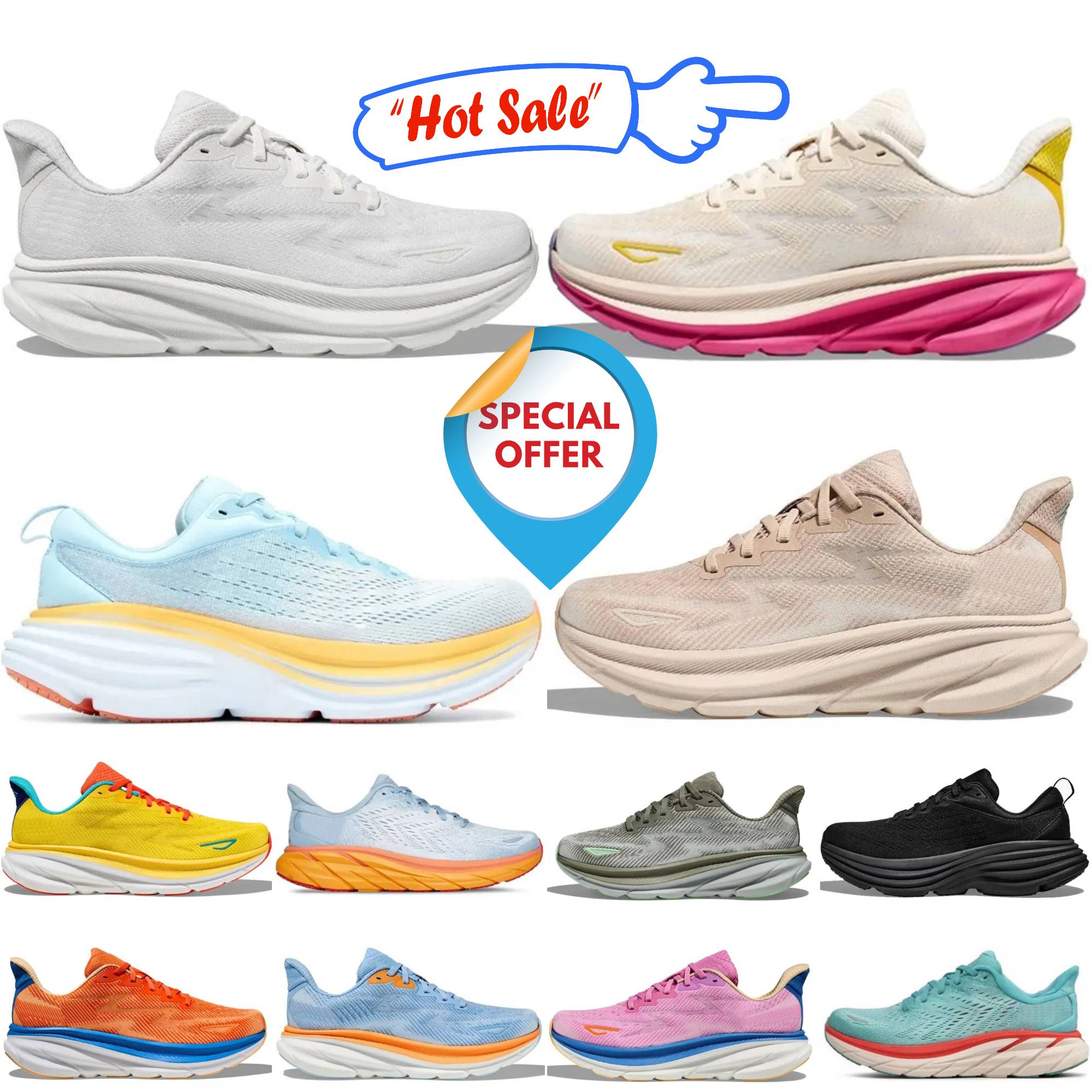 2026 Designer Running shoes bondi 8 Clifton 9 sneakers Black White Bule men women sneaker Challenger Anthracite hiking shoe breathable outdoor Sports Trainers 36-47