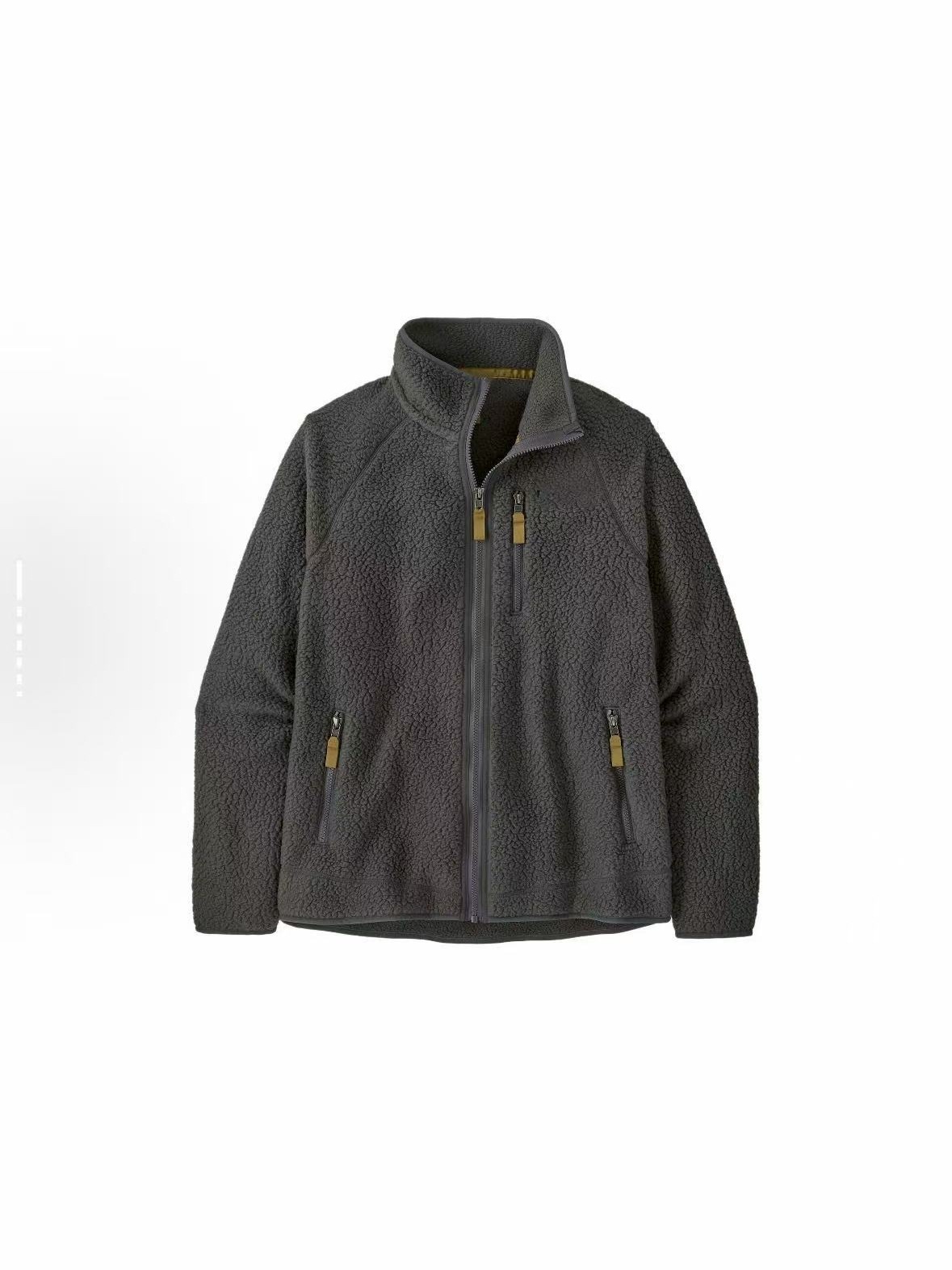 Men's Wool Unisex American Style Bata Fleece Jacket Stand Collar Lamb Velvet Polyester Fiber Outdoor Sport Hiking Thickened Autumn Winte...