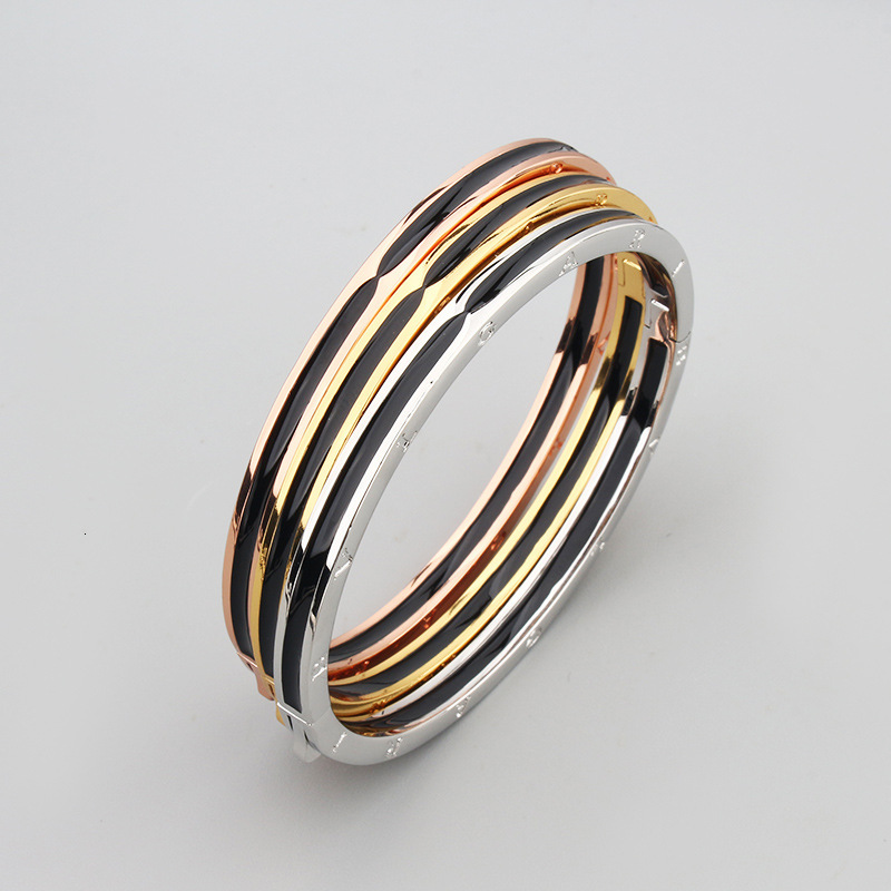 Style Narrow Black Enamel Bracelet for Men Women, Simple Elegant Copper Gold-Plated Bracelet