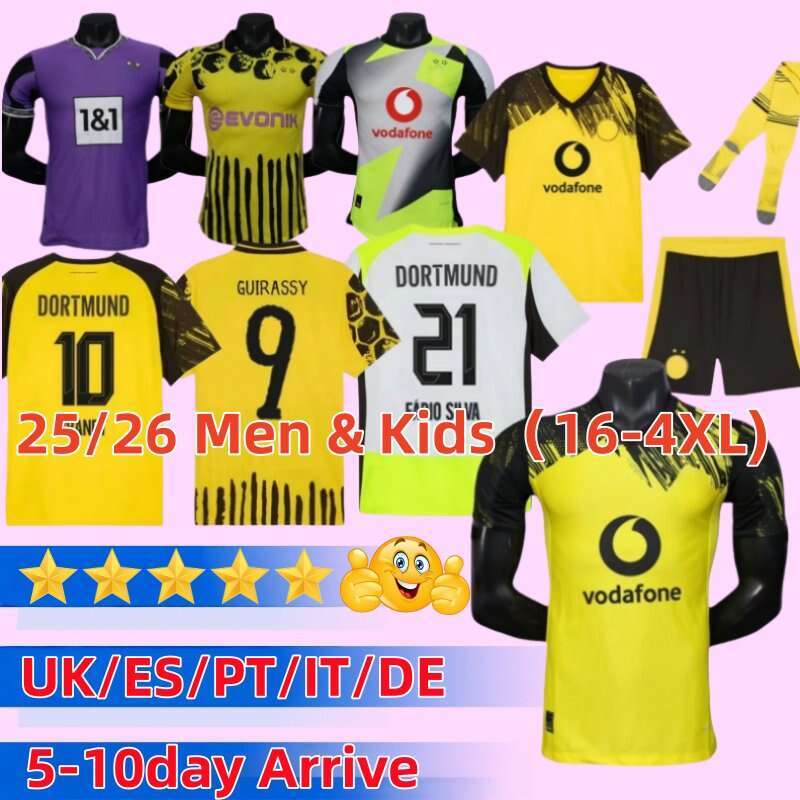 BRANDT BVBs Soccer Jersey NEONGELB HUMMELS GUIRASSY F.NMECHA Dortmunds jersey 25 26 ADEYEMI N.SCHLOTTERBECK 2025 2026 DortmundFootball Kit kids Men shirt MOUKOKO
