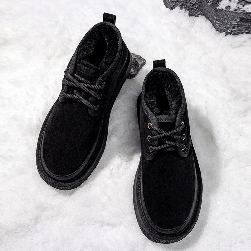 Designer Shoes 2025 New Winter Plush Thick Cotton Shoes Anti slip Thick Bottom Warm Snow Boots for Men