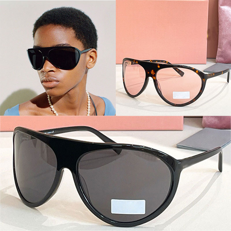 Fashion Designer Women Sunglasses Fashion Acetate Fiber Face Mask Frame Glasses Curved Lenses Outdoor Leisure Vacation Travel Top Quality UV Protection MU01