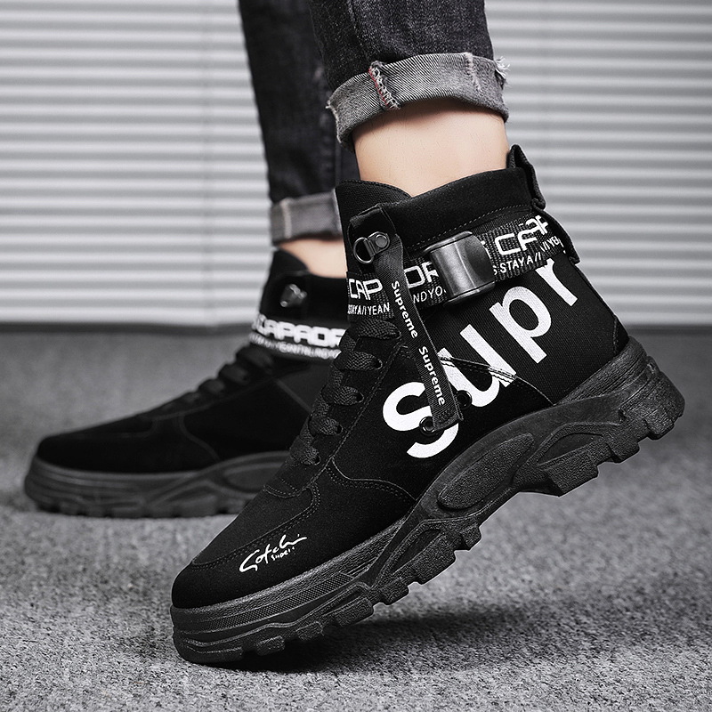 boot men designer 2026 Trendy Men's High Top Martin Boots, Military Style Round Toe Chunky Boots Versatile Casual & Spring Fall Shoes Free Shippi