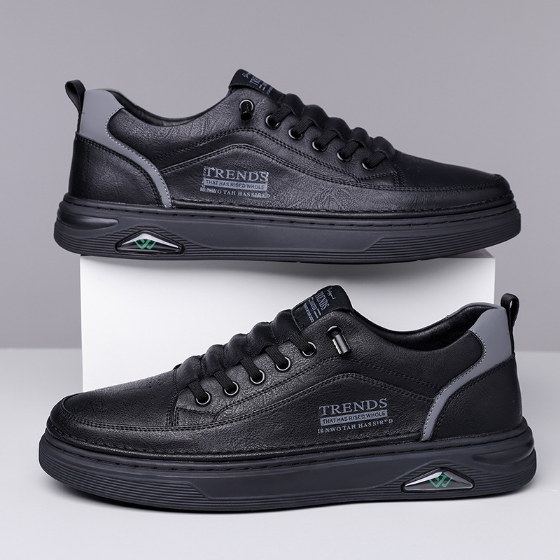 New design Shoes Spring and Autumn New Men's shoes Cross-border soft-soled trendy versatile Daily casual leather shoes Men's board shoes fre