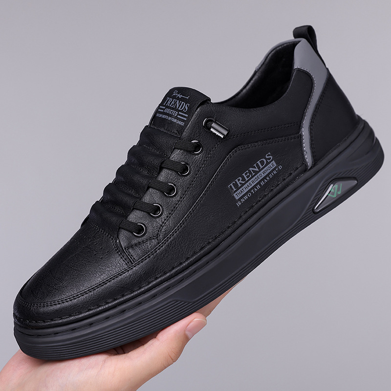 New design Shoes Spring and Autumn New Men's shoes Cross-border soft-soled trendy versatile Daily casual leather shoes Men's board shoes fre