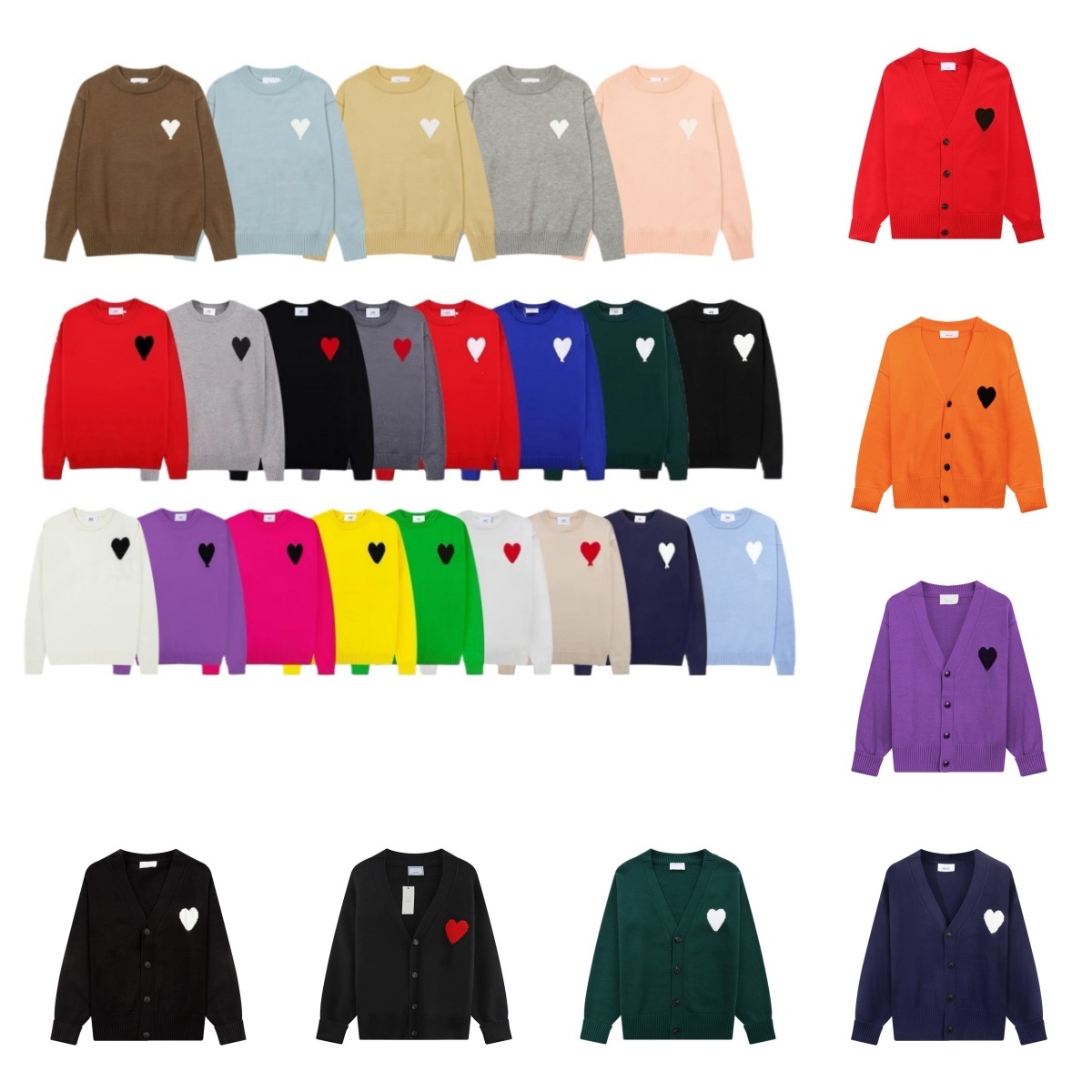 Mens sweaters women designer knitted sweaters pull homme love solid color embroidered round neck long sleeve knitted pullover 501