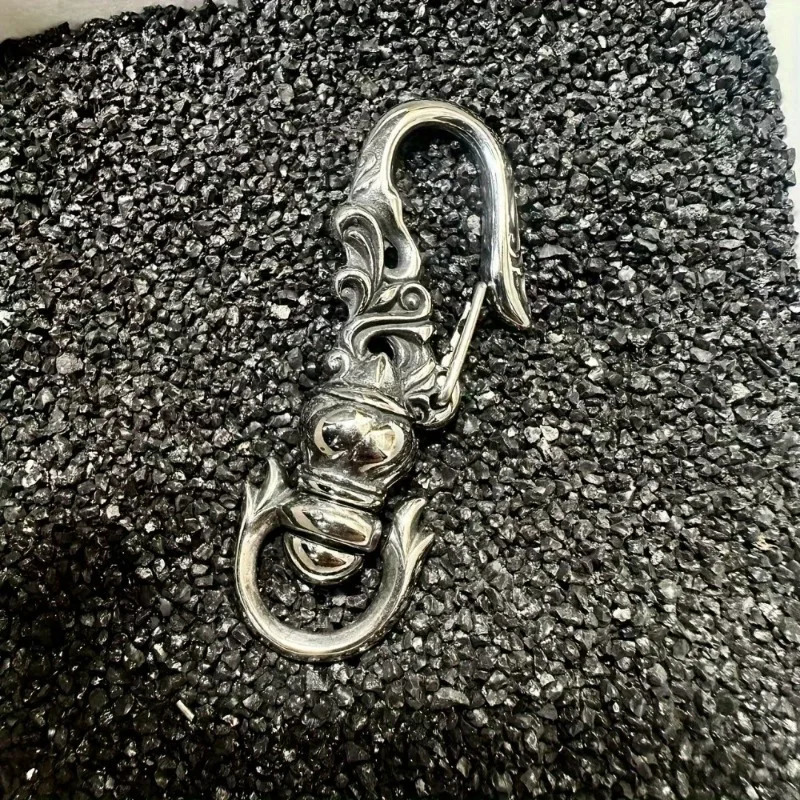1PC Stainless Steel Punk Carabiner Keychain Mens DIY Lobster Clasp Making Clips Key Hook 251212