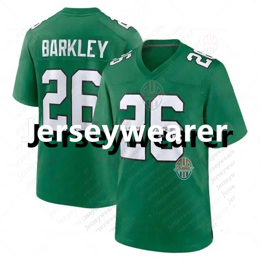 2025 Super Bowl LIX Football Jersey 26 Saquon Barkley 11 Brown 1 Jalen Hurts 6 DeVonta Smith 33 Cooper DeJean 88 Goedert 55 Brandon Graham 98 Carter 6