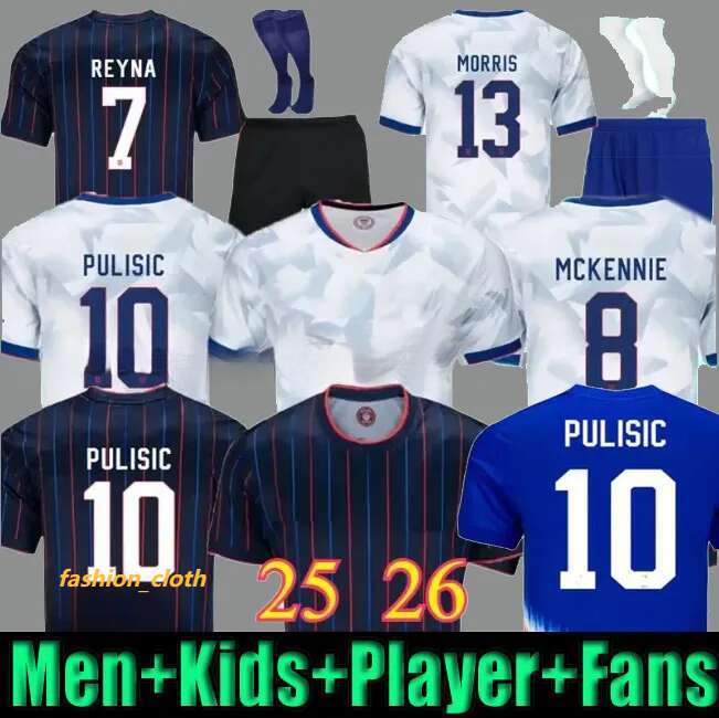 25 26 Soccer Jerseys PULISIC 2026 Woman Kids Kit 2025 Home Away Football Shirts Men Player Version SMITH MORGAN USAS BALOGUN MUSAH McKENNIE ADAMS Sets