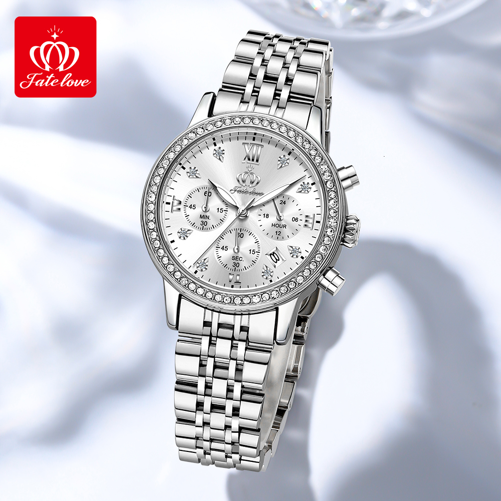 Luxury Watch Moissanite Inlaid Three Dial Men's Watch Personalized Niche Design Waterproof Women's Watch High-quality Business Leisure