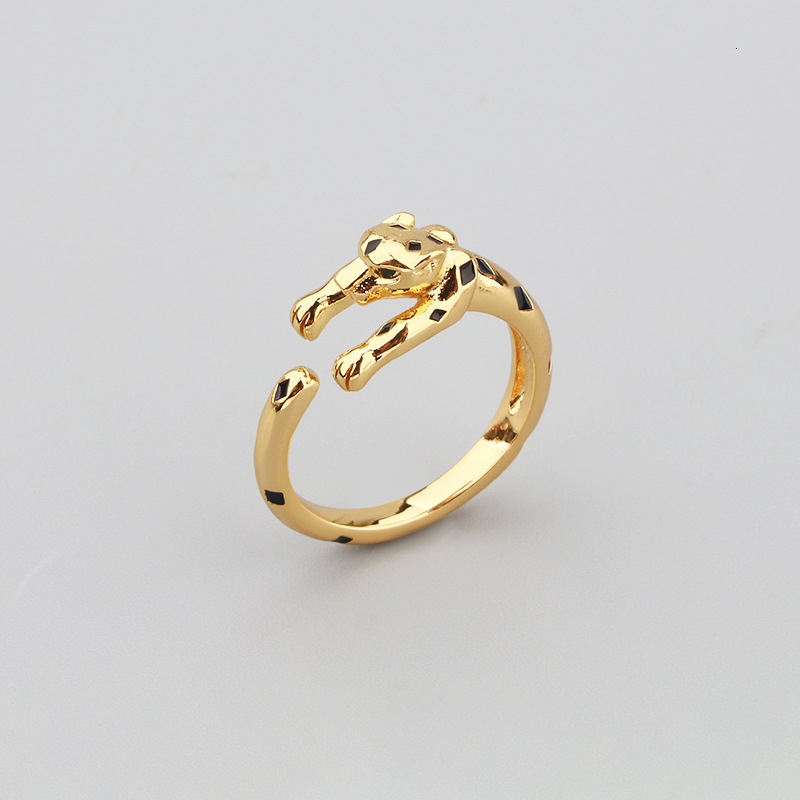 Style Leopard Spot Necklace Earrings Ring Set Women's Wedding Jewelry Female Collarbone Chain Rose Gold Jewelry