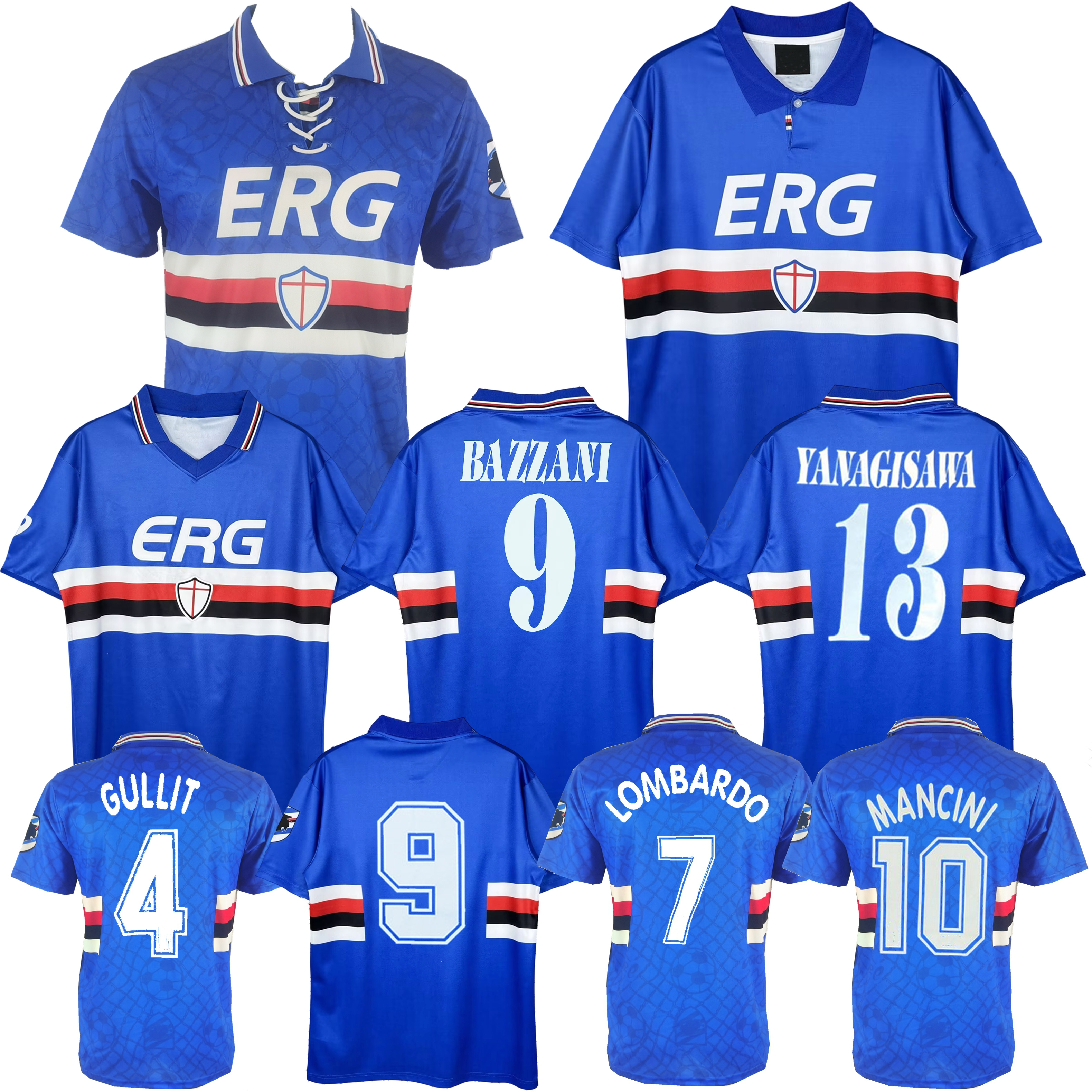 2003 2004 1993 1994 1995 sampdoria retro soccer jerseys 03 04 93 94 95 Yanagisawa Bazzani Mancini Doni classic home vintage football shirts