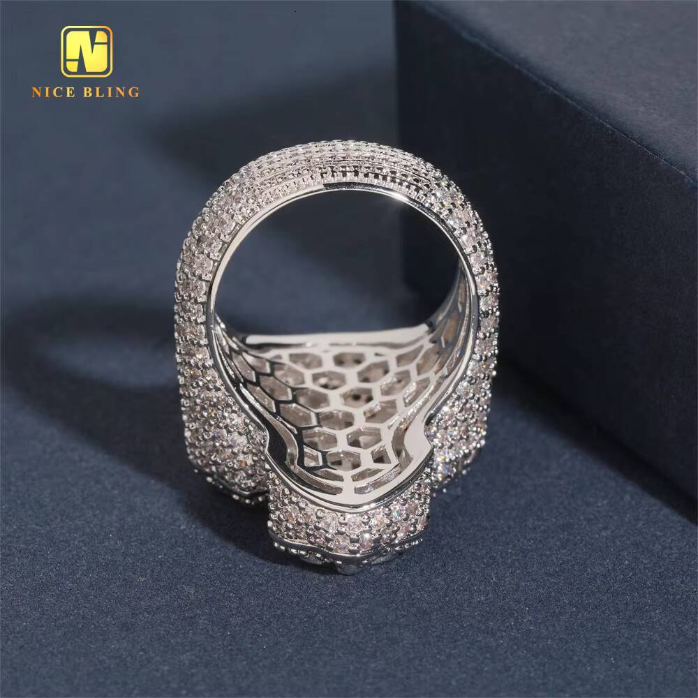 Fashion Jewelry Ring Baguette Hip Hop Brass 5A Cubic Zirconia Full Diamond Iced Out Jewelry Cross Rapper Ring for Men
