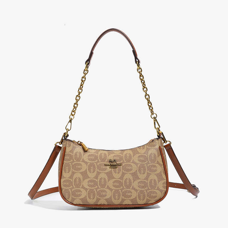 High quality Designer bag Light Luxury Single Shoulder Underarm Chain for Women 2025 New Fashionable Elegant Square Crossbody Bag Vintage Print Commut