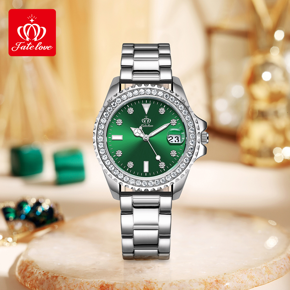 Designer Luxury Watch Brand Women's Moissanite Luxury Men's Green Dial Watch Waterproof And Drop Resistant High-quality Quartz Watch