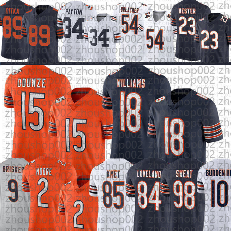 Caleb Williams Luther Burden III Colston Loveland Football Jersey Rome Odunze DJ Moore Cole Kmet DAndre Swift Walter Payton Tory Taylor Urlacher Butku