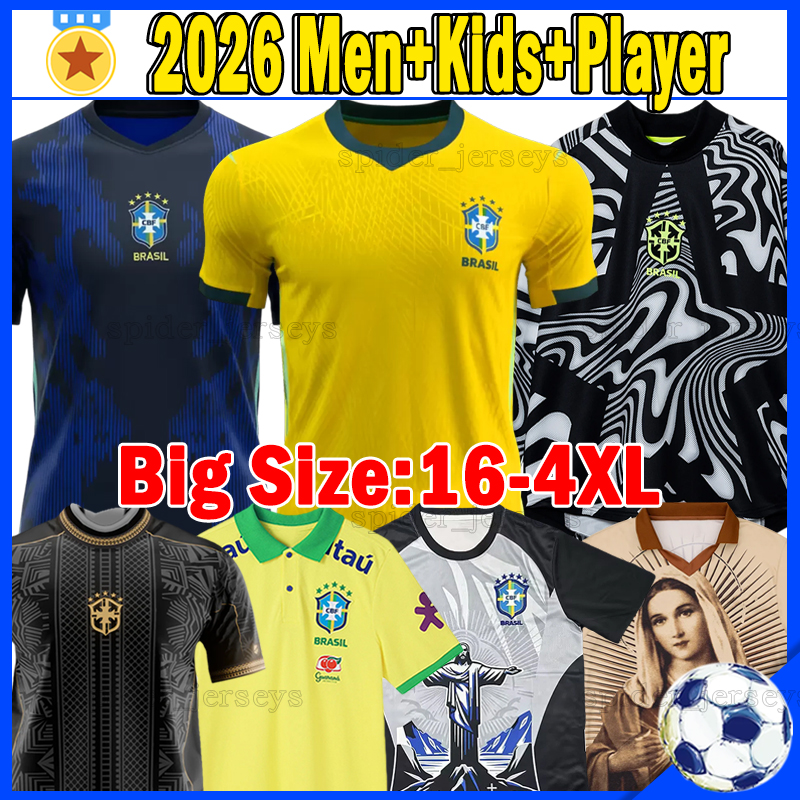 XXXL 4XL 2026 brazils RODRYGO soccer jerseys VINI JR ESTEVAO LUIZ HENRIQUE 26 27 Player version football shirts BRUNO G. CUNHA L.PAQUETA brasil Women jersey kids kits