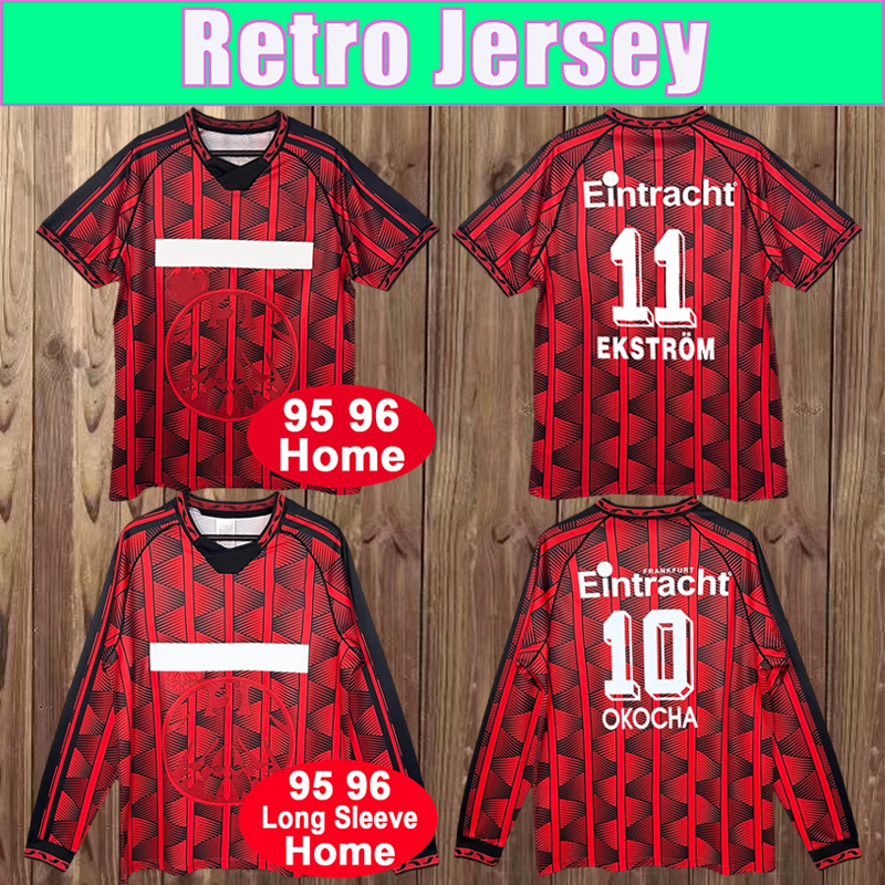 1995 1996 FranKFurt Mens Retro Soccer Jerseys EKSTROM GAUDINO OKOCHA HAGNER Home Vintage Football Shirt Uniforms