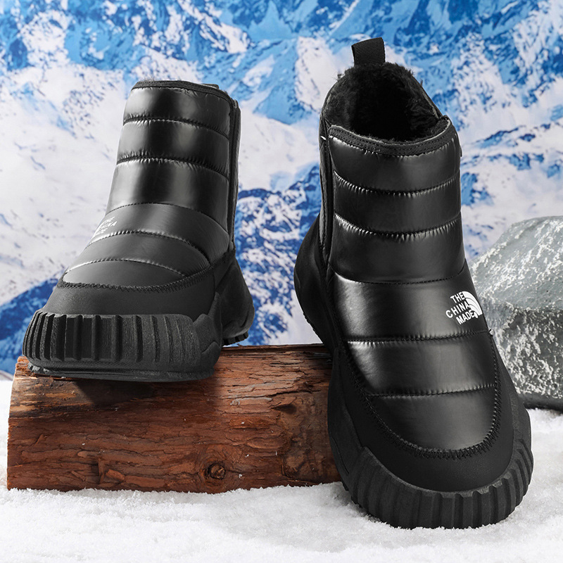 Free Shipping Winter New Design Lined Thickened Warm Snow Boots Mens Casual Boots Fashion Trend High Top Cotton Boots Black Silver Hot Sale Size 39-44