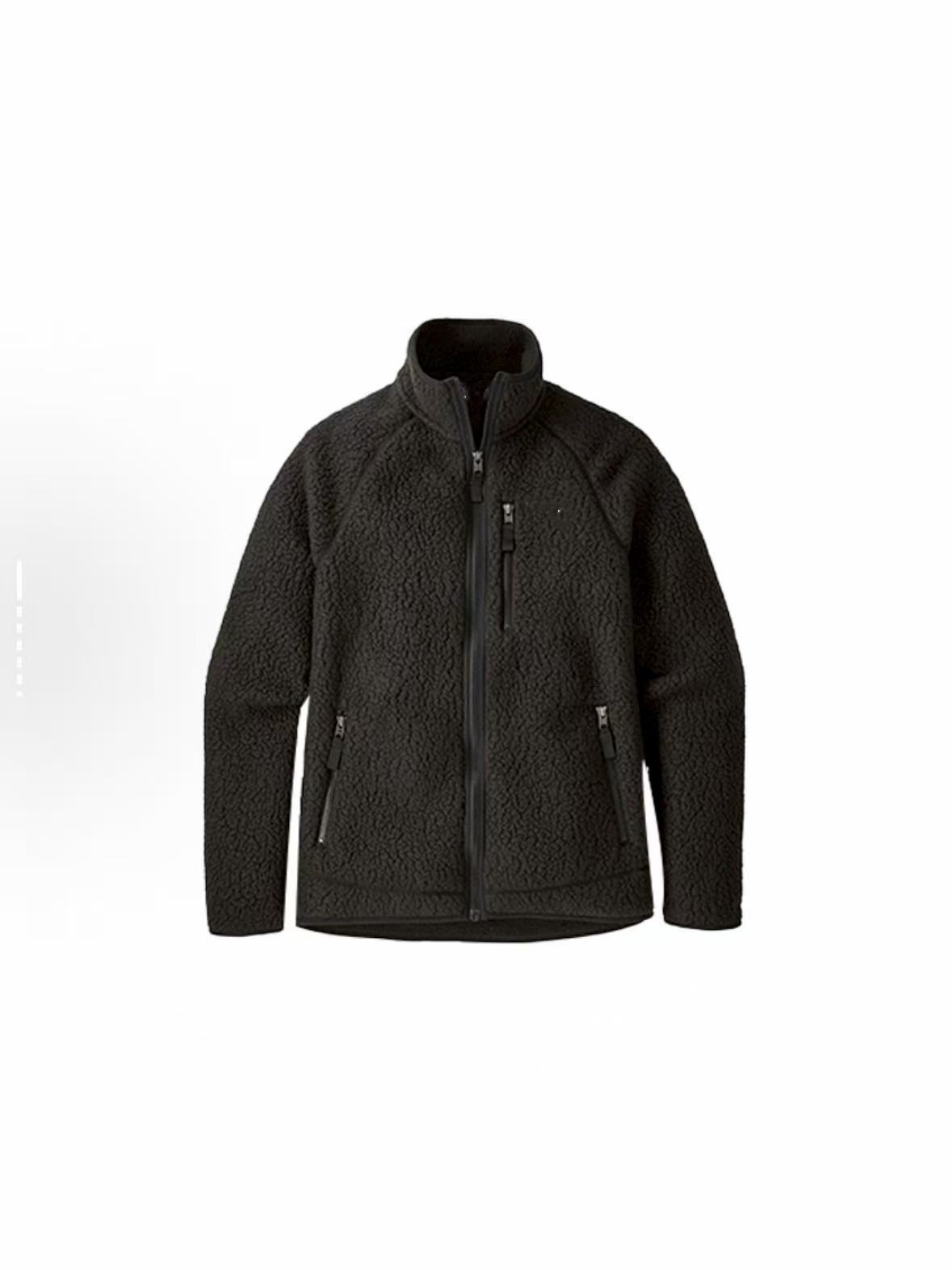 Men's Wool Unisex American Style Bata Fleece Jacket Stand Collar Lamb Velvet Polyester Fiber Outdoor Sport Hiking Thickened Autumn Winte...