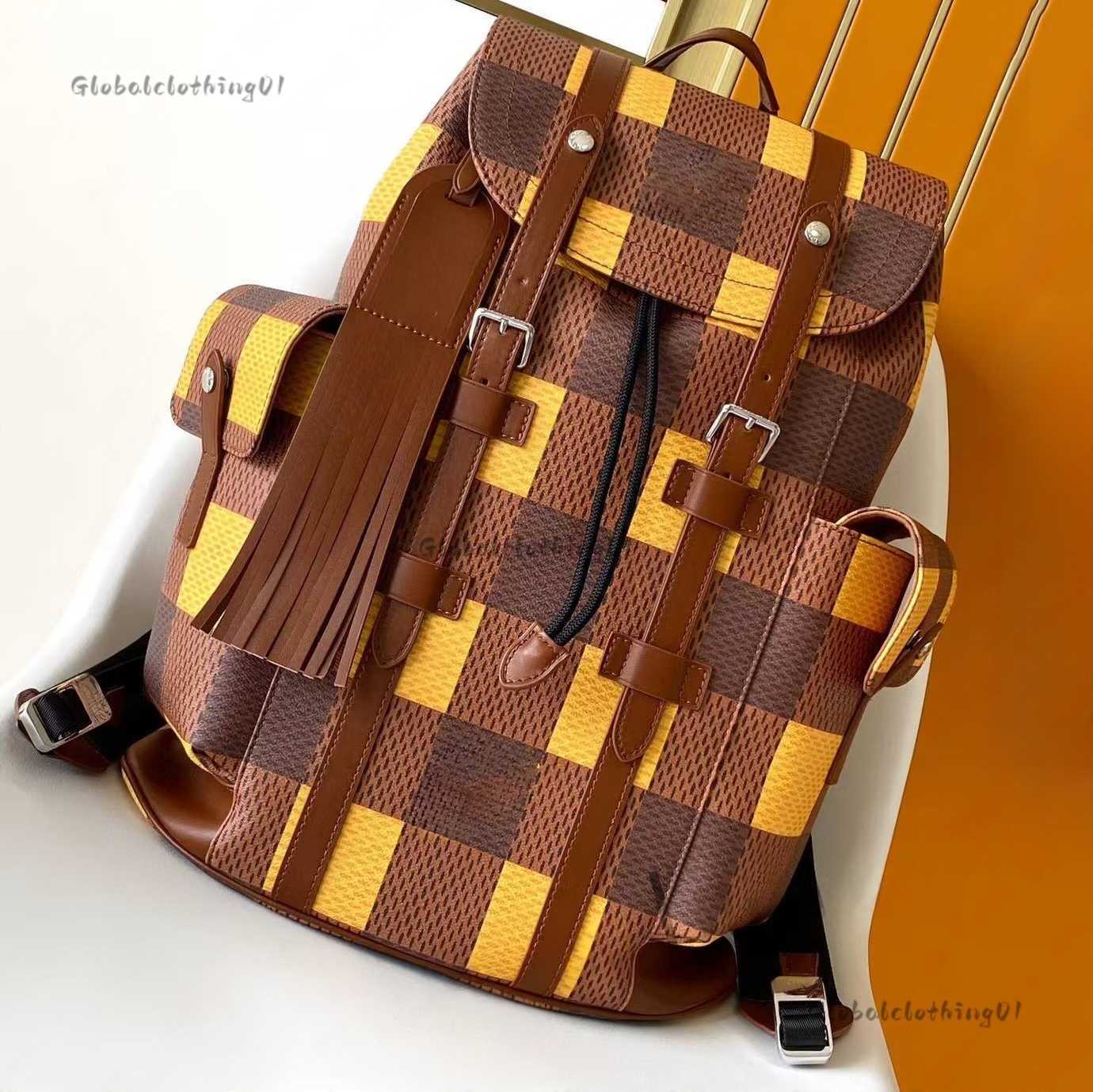 10a Christopher Designer For Woman Old Flower Genuine Leather Travel Luxury Bag Man Large Capacity Commuting Backpack Schoolbag Outdoor Mountaineering