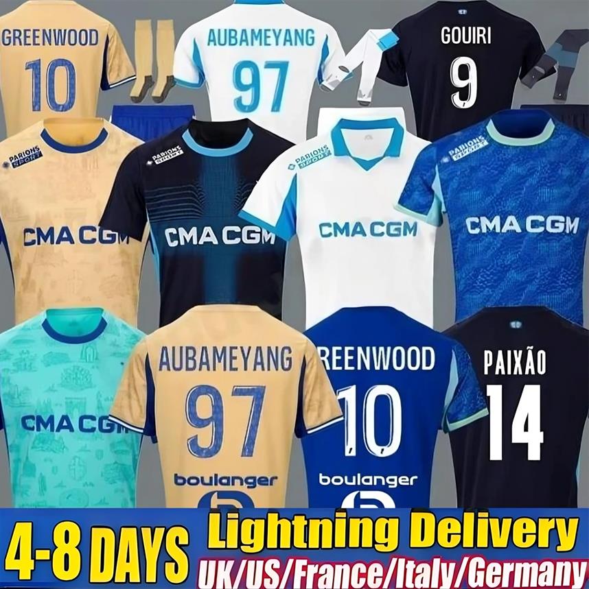 25 26 Maillot De Foot MarseilleS Soccer Jerseys OUNAHI Harit 2025 2026 OM Man KIDS Football Shirt Hommes Enfants NDIAYE MOUMBAGNA