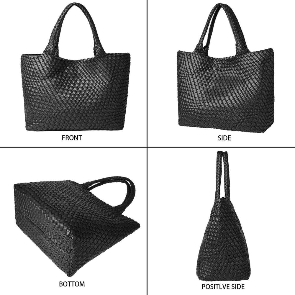 2026Woven Bag Womens Purse Vegan Leather Shoulder Handbags Fashion Summer Beach Tote Bags - Large Travel Totes