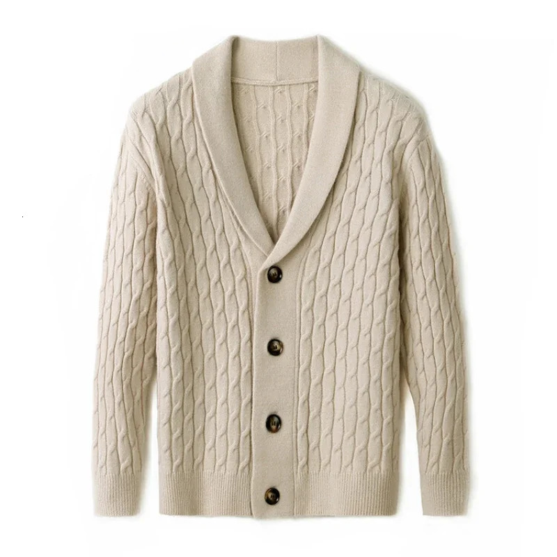 Highquality Vneck mens cardigan stretchable warm solid color sweater versatile knitwear for daily wear 251211 - view 7