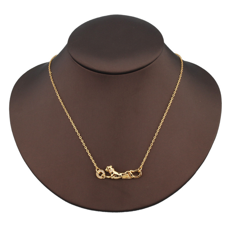 Style Leopard Spot Necklace Earrings Ring Set Women's Wedding Jewelry Female Collarbone Chain Rose Gold Jewelry