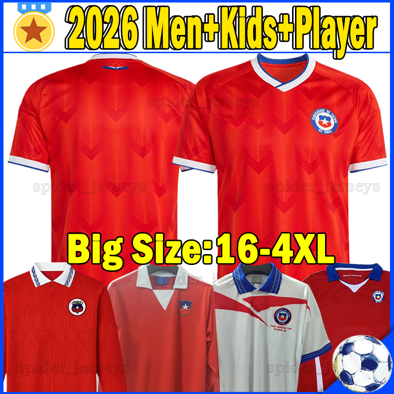 XXXL 4XL 2026 Chile soccer jerseys Retro 1982 95 2004 14 17 CEPEDA MARCELINO VIDAL OSORIO ASSADI 25 26 Seleccion Chilena de Futbol men Women football shirts kids kits