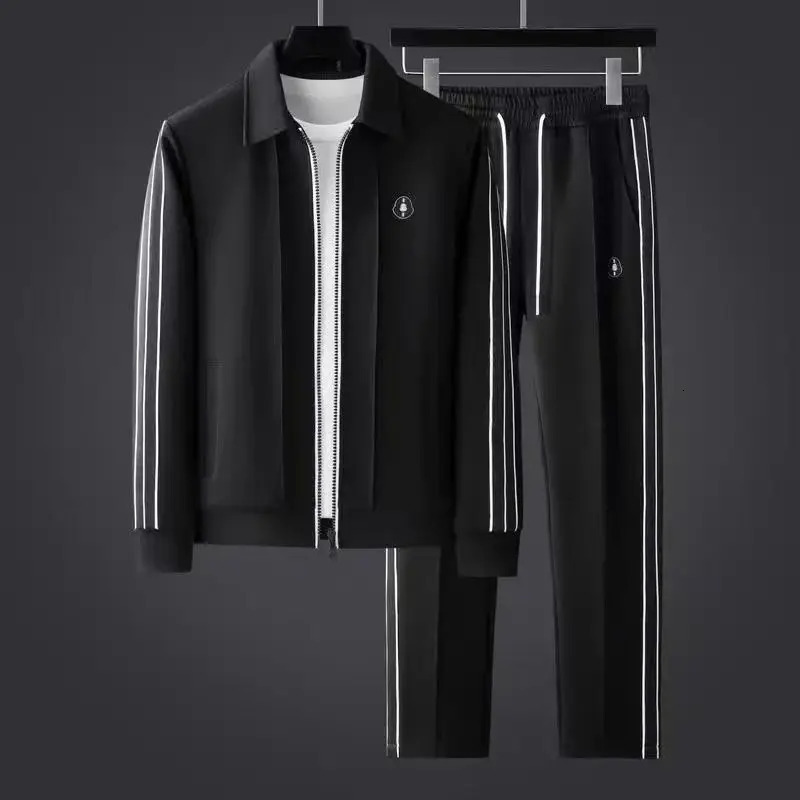 Spring Autumn Trendy Sports Jacket And Pants Two Piece Set Men Fashionable Casual Sweatpants Sportswear Set 251204