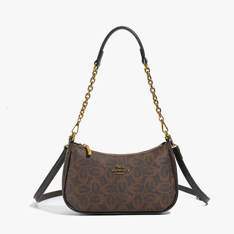 High quality Designer bag Light Luxury Single Shoulder Underarm Chain for Women 2025 New Fashionable Elegant Square Crossbody Bag Vintage Print Commut