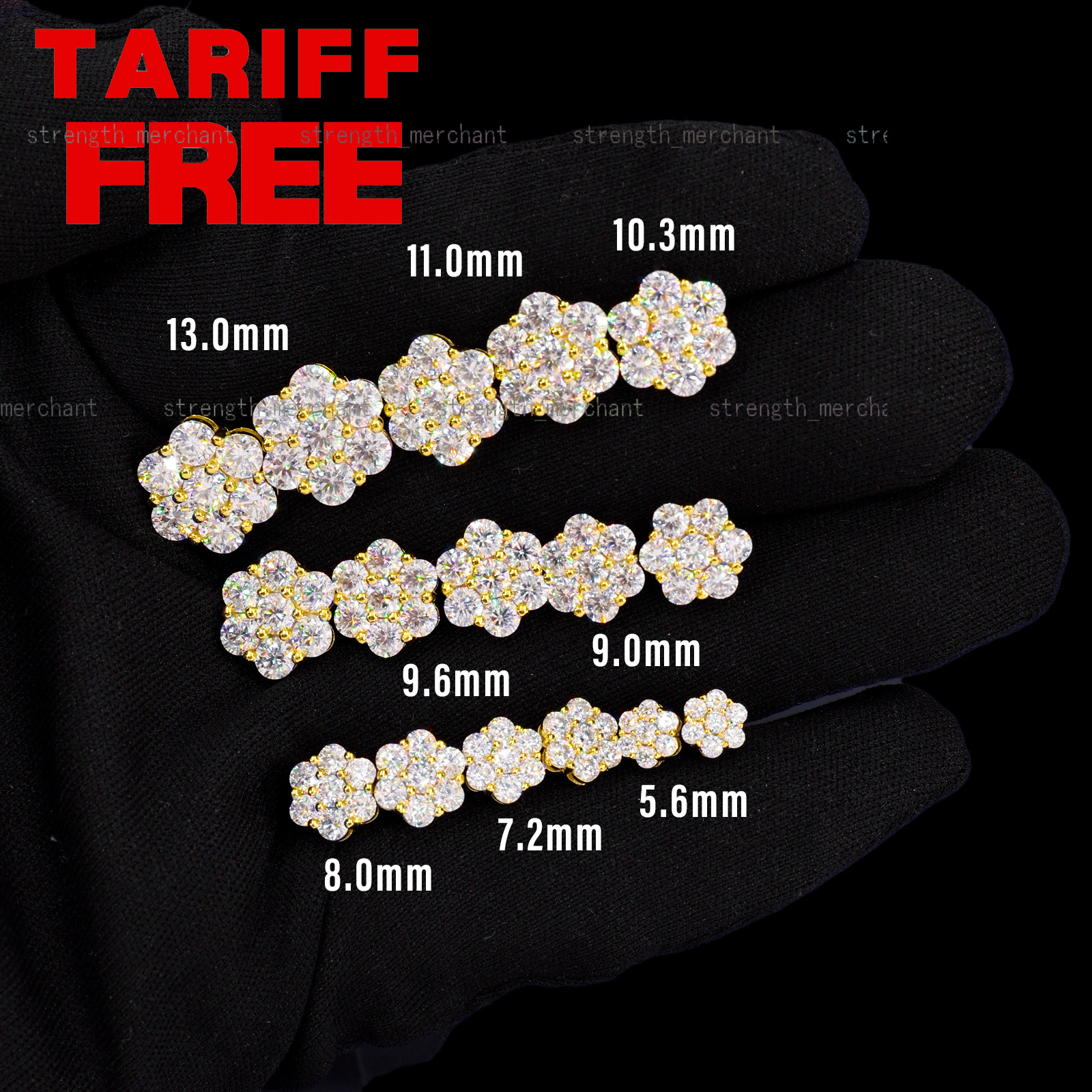 2026Bulk Wholesale Multi Size Cluster Moissanite Flower Stud Earrings 925 Sterling Silver VVS Diamond Luxury Fine Jewelry Men Women