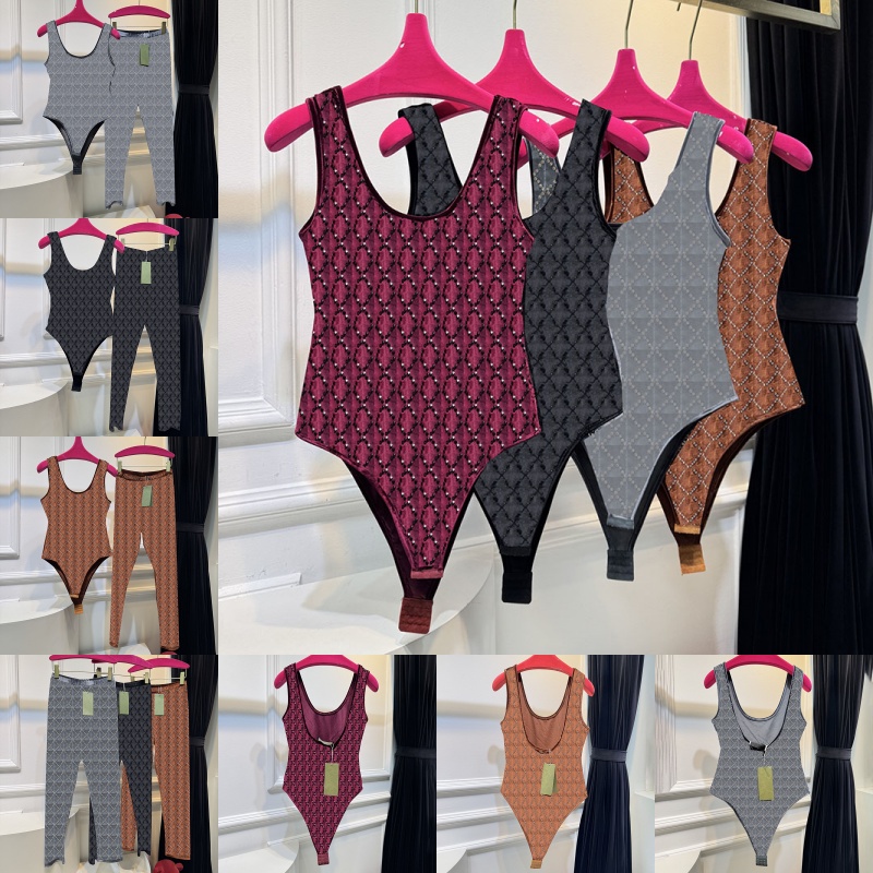 Glitter Letters Velour Leggings Pants Bodysuit For Women Designer Slim Fit Sleeveless Low Back Leotard Elegant Birthday Party Beach Bodysuit Outfits