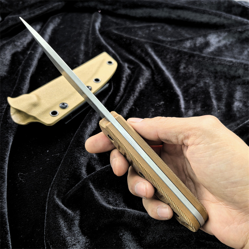 Durable Tactical Fixed Blade Knife 8Cr13MoV Steel G10 Handle for Outdoor survival pocket knife couteau Combat fixed blade knife Hunting Knives with Ky