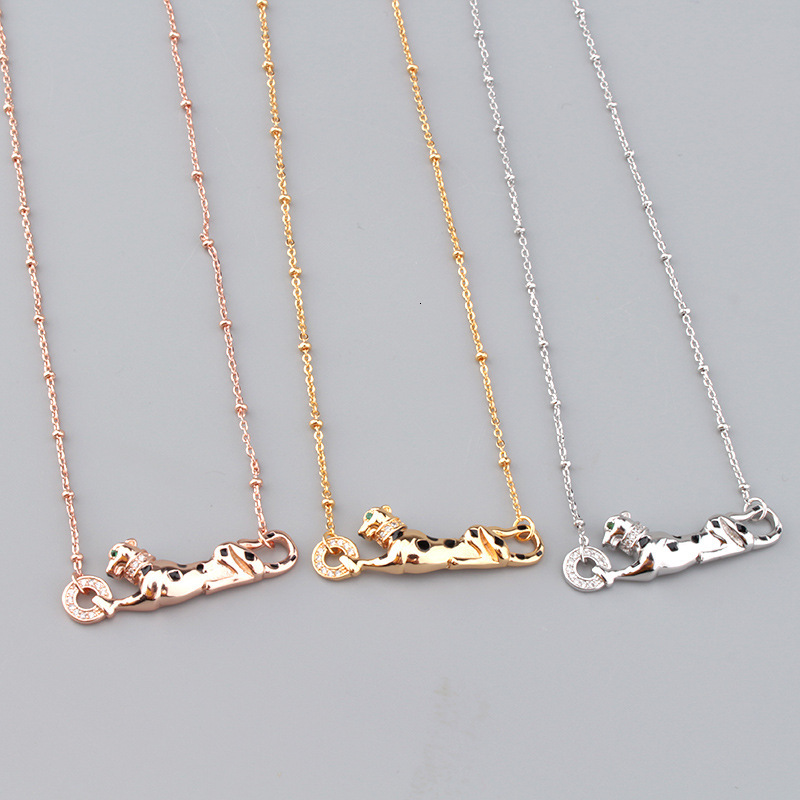 Style Personality Fashion Leopard Bracelet Small Luxury Epoxy Leopard Pattern Women's Necklace Fresh Jewelry Set Wholesale